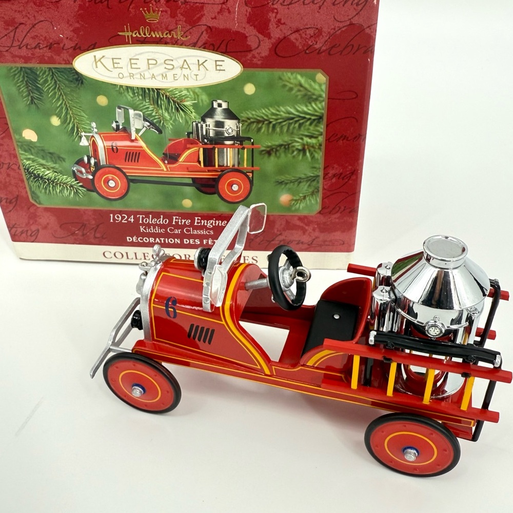 New Hallmark Keepsake Ornament 1924 Toledo Fire Engine #6 Kiddie Car Classics